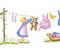 Clothesline with a Girl Wall Stencil | 2042 by Designer Stencils | Outdoor Stencils | Reusable Art Craft Stencils for Painting on Walls, Canvas, Wood | Reusable Plastic Paint Stencil for Home Makeover | Easy to Use & Clean Art Stencil